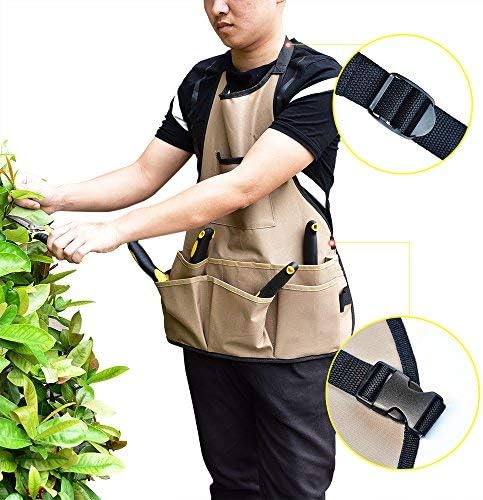 for Men Women with 14 Pockets Tool Work Aprons