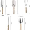 Set 5 Piece Stainless Steel Tools with Wooden Handles Hand Tools with