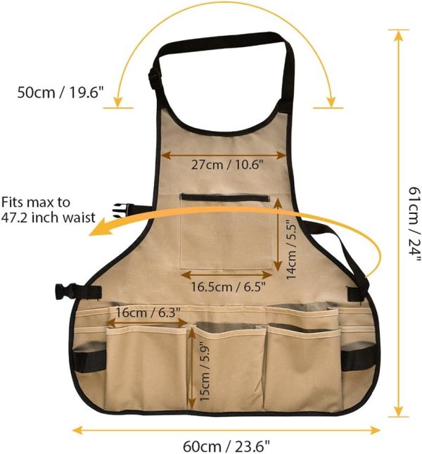 for Men Women with 14 Pockets Tool Work Aprons