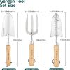 Tool Set- 3PCS Stainless Steel Tool Sets with Wooden Handle Trowel Weeding