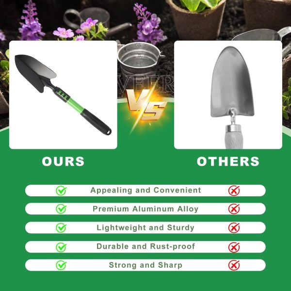 Set 4 Pack Tools Stainless Steel Heavy Duty Hand Cultivator Hoes Shovel