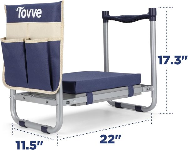 Kneeler and Seat Heavy Duty Stool with 10" Wide Detachable Kneeling Pad