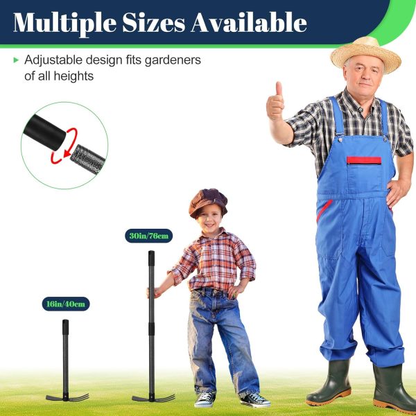 Hoe Tool – Heavy Duty Adjustable (16"-30") with Ergonomic Handle Anti-Rust Coated