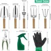 Tool Set 10 Pieces Heavy Duty Gardenting Tool Kit Folding Stool with
