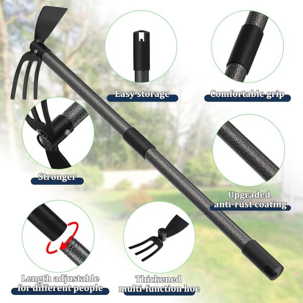 Hoe Tool – Heavy Duty Adjustable (16"-30") with Ergonomic Handle Anti-Rust Coated