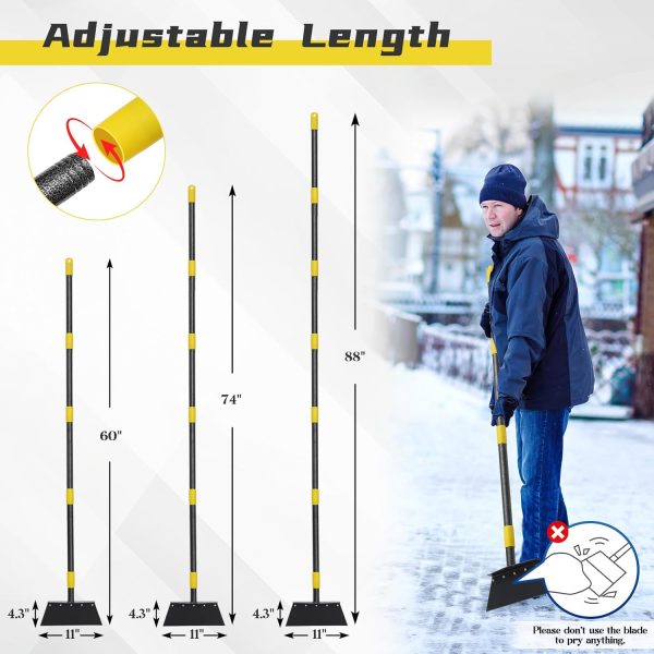 Shovel 60" Multifunctional Cleaning Shovel Manual Weeder Heavy Duty Metal Floor Scraper