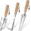 Tool Set 3 Pcs Hand Tools with Wood Handle Weed Puller Crack