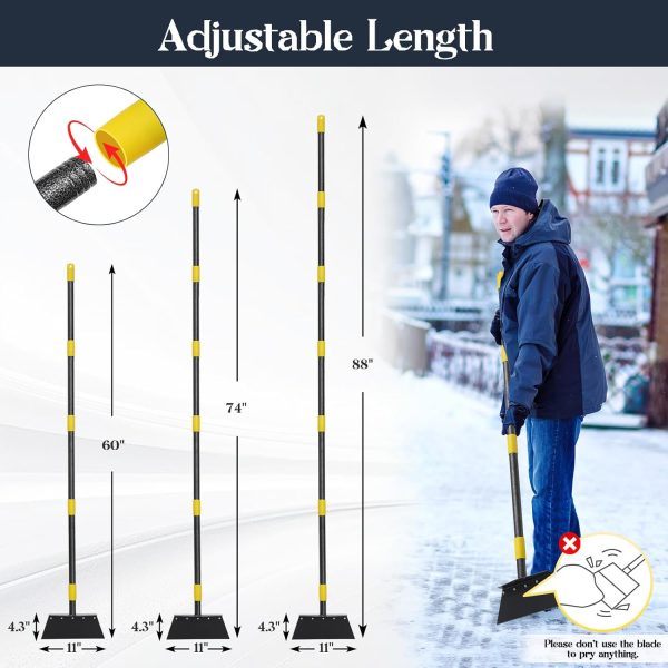 Shovel 74" Multifunctional Flat Shovel Heavy Duty Manual Weeder Metal Floor Scraper