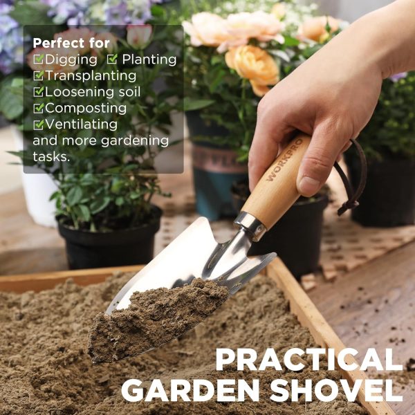 Tool Set 3 Pcs Hand Tools with Wood Handle Weed Puller Crack