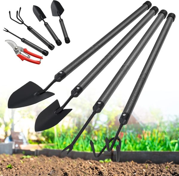 Set with Extended Long Handle 5 Pieces Stainless Steel Tool Kit Gifts