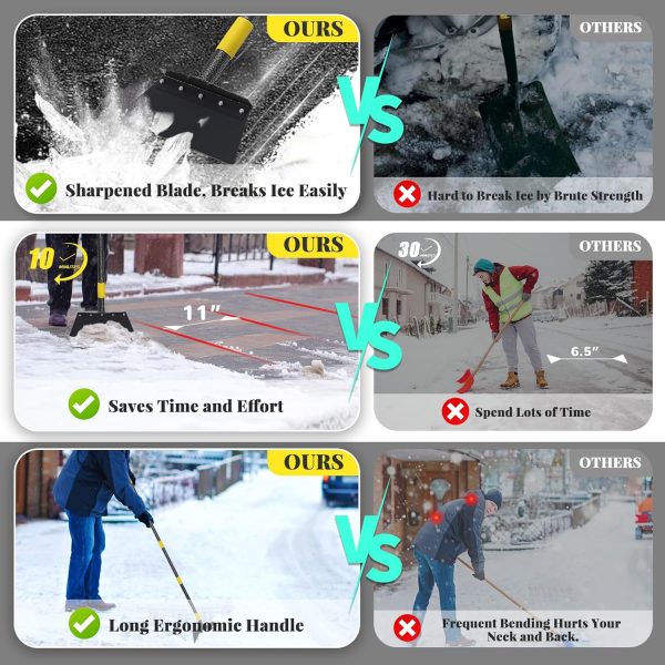 Shovel 60" Multifunctional Cleaning Shovel Manual Weeder Heavy Duty Metal Floor Scraper