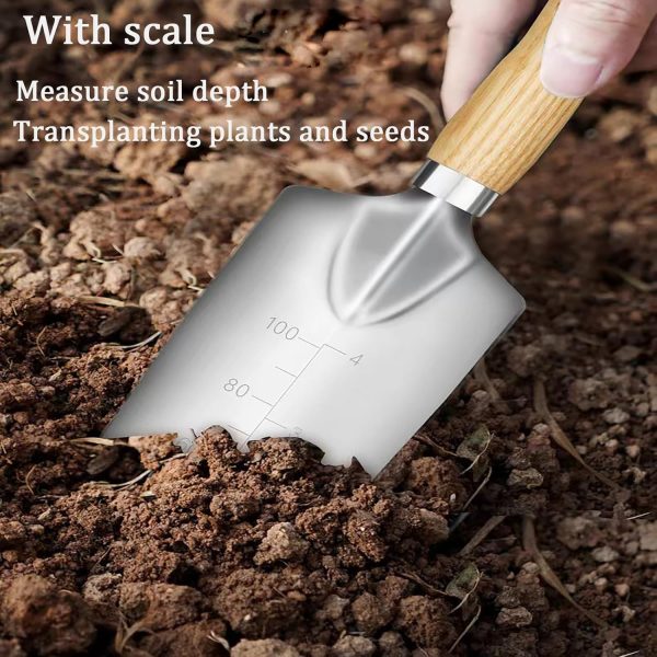 Set 5 Piece Stainless Steel Tools with Wooden Handles Hand Tools with