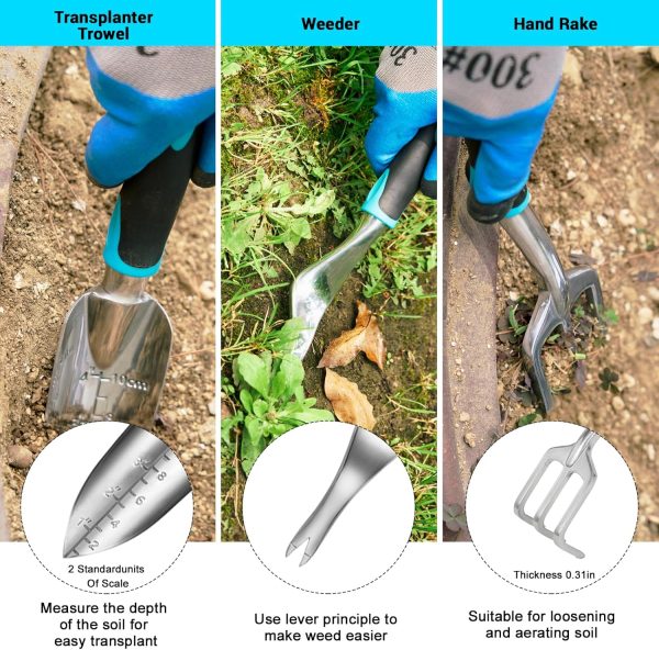 Set with Non Slip Rubber Grip 11 Piece Stainless Steel Tool Sets