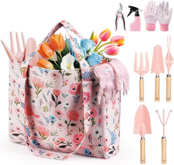 Tools 10-Piece Gift Set for Women Rust-Proof & Heavy-Duty Tools with Floral