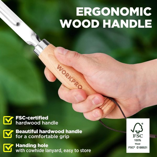 Tool Set 3 Pcs Hand Tools with Wood Handle Weed Puller Crack