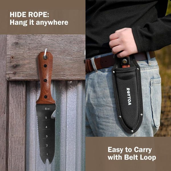 Knife Tools with Sheath for Weeding Planting Digging 7" Stainless Steel Blade