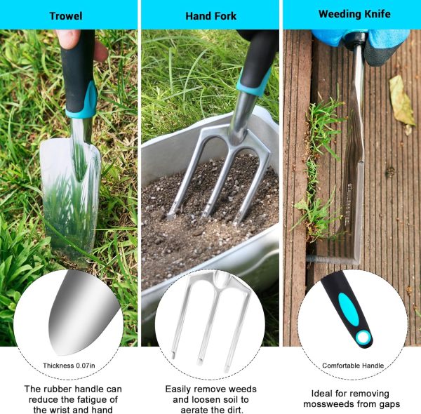 Set with Non Slip Rubber Grip 11 Piece Stainless Steel Tool Sets