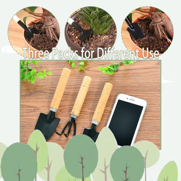 3Pcs Tools Mini Tool Set Indoor Kit Miniature Rake Trowel Shovel for