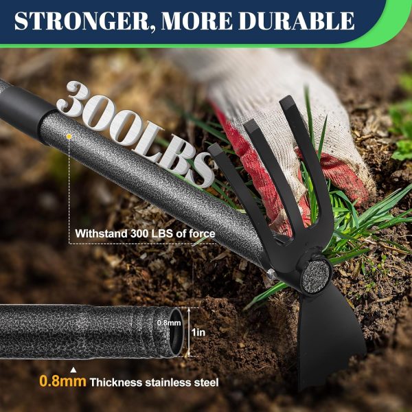 Hoe Tool – Heavy Duty Adjustable (16"-30") with Ergonomic Handle Anti-Rust Coated